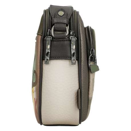 Sac beige à imprimé avec une bandoulière ajustable et 2 compartiments - Image 3