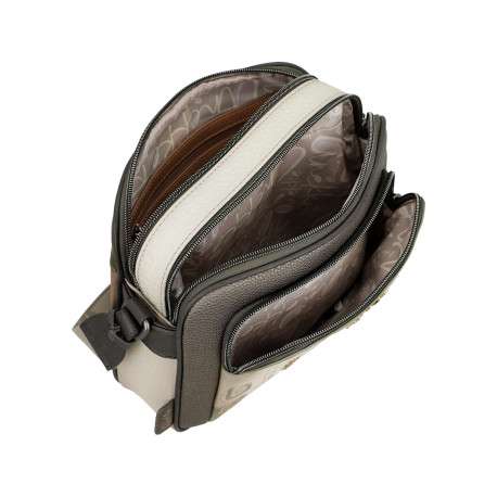 Sac beige à imprimé avec une bandoulière ajustable et 2 compartiments - Image 5
