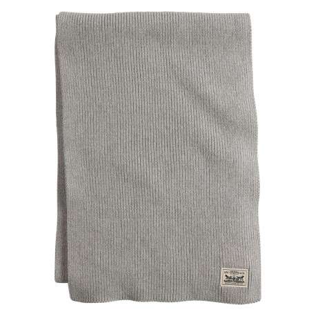 Écharpe en coton gris côtelée pourvue du patch de la marque
