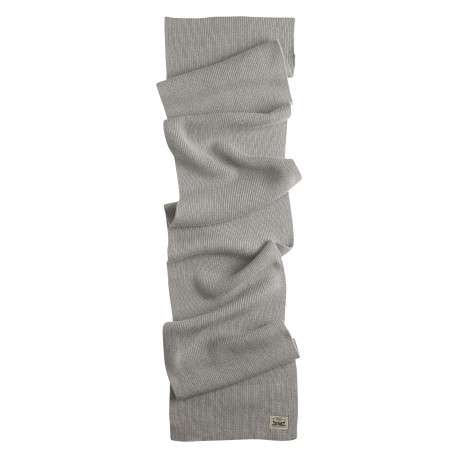 Écharpe en coton gris côtelée pourvue du patch de la marque - Image 3