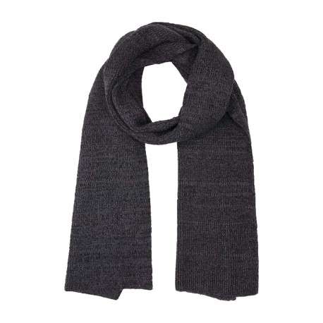 Écharpe longue grise anthracite en coton mélangé