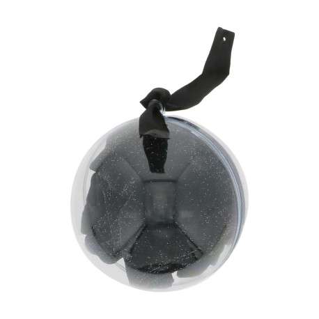 Coffret boule de noël avec 2 paires de chaussettes noires à lurex argenté - Image 2