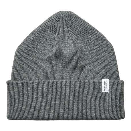 Bonnet gris avec revers en coton biologique
