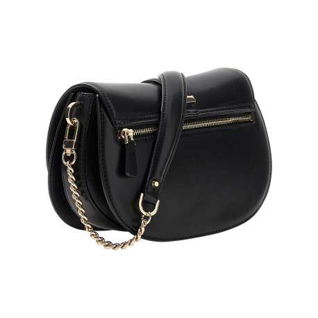 Sac noir en maille lisse pourvu d'une anse et d'une bandoulière amovibles - Image 2
