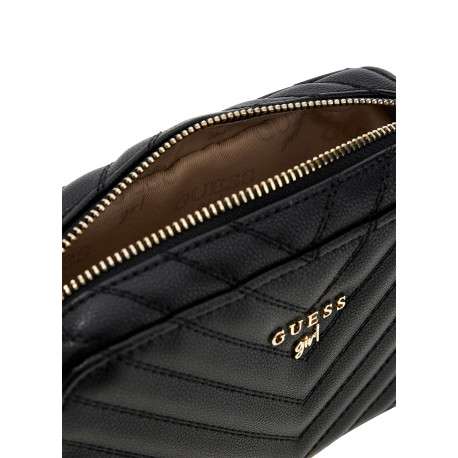 Sac à bandoulière noir matelassé pourvu d'une fermeture zippé - Image 3