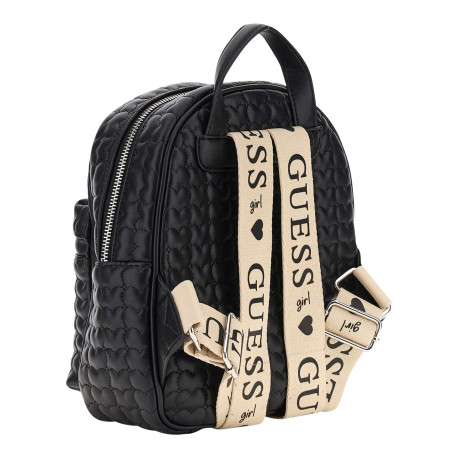 Sac à dos noir aspect matelassé pourvu de fermetures zippées - Image 2
