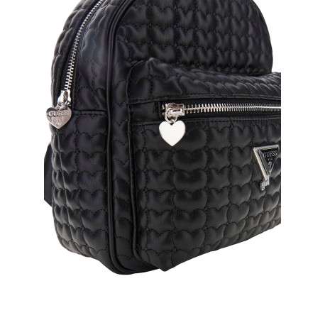 Sac à dos noir aspect matelassé pourvu de fermetures zippées - Image 5