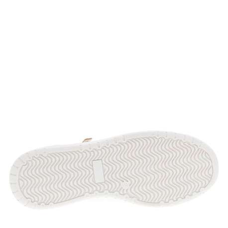 Tennis blanches à talon plat avec des lacets et un zip latéral - Image 5