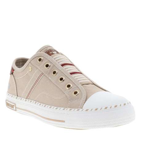 Tennis basses beiges avec un talon plat et fermeture à slip-on - Image 3