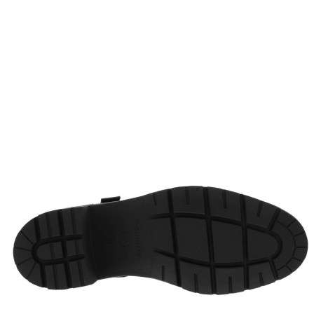 Boots en cuir noires à talon décroché moyen avec boucle de serrage décorative - Image 5