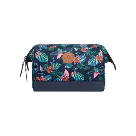 Trousse de toilette Rue Du Thabor bleu marine avec imprimé floral multicolore