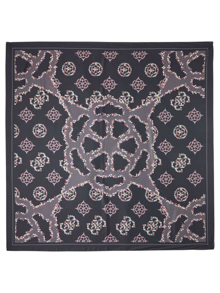 Foulard noir orné de motifs...