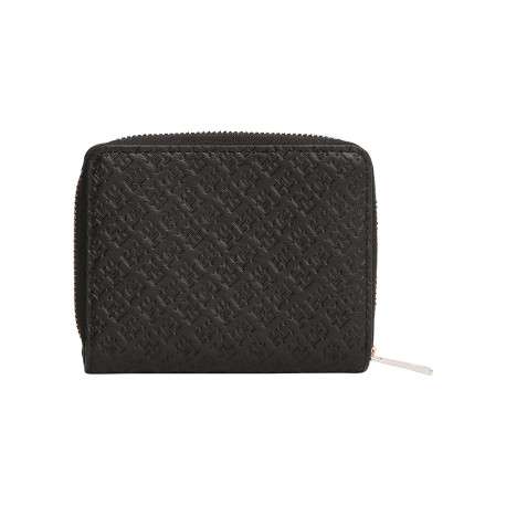 Portefeuille noir pourvu d'une fermeture zippée et du logo de la marque - Image 2