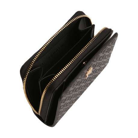 Portefeuille noir pourvu d'une fermeture zippée et du logo de la marque - Image 3