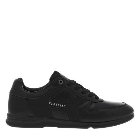 Sneakers noires à talon plat avec logos blancs et lacets plats - Image 2