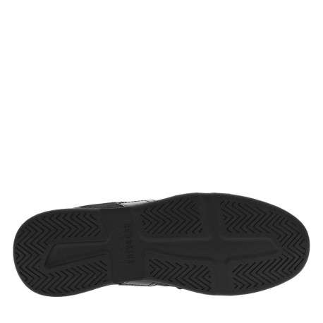Sneakers noires à talon plat avec logos blancs et lacets plats - Image 5