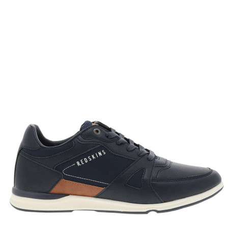 Sneakers bleu marine à talon plat avec un patch de la marque sur la languette - Image 2