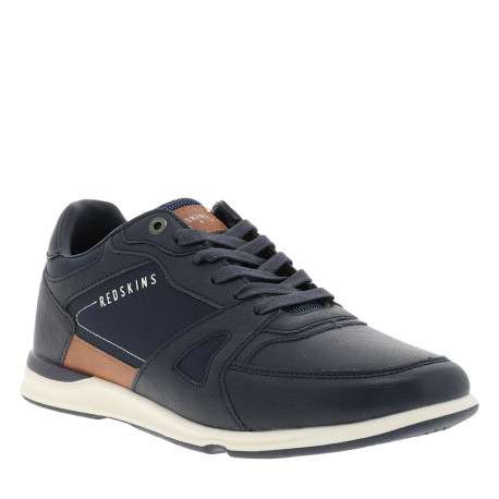 Sneakers bleu marine à talon plat avec un patch de la marque sur la languette - Image 3