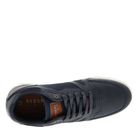 Sneakers bleu marine à talon plat avec un patch de la marque sur la languette - Image 4