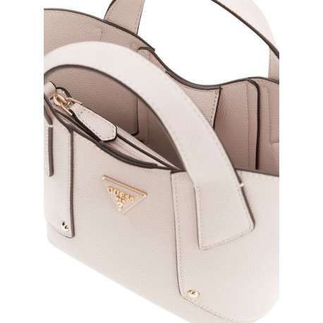 Mini sac à main écru pourvu d'une petite pochette amovible intégrée - Image 3