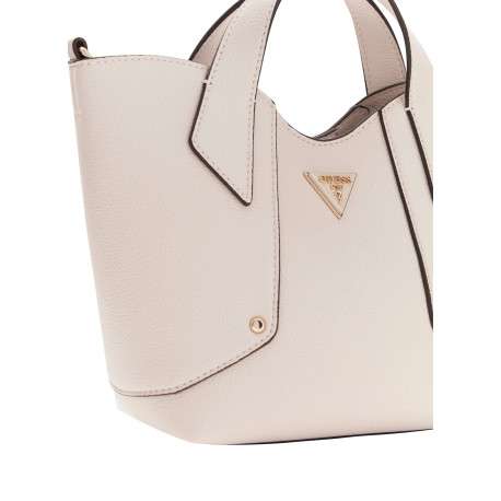 Mini sac à main écru pourvu d'une petite pochette amovible intégrée - Image 4