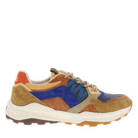 Baskets running orange et bleues avec un talon plat et des lacets ronds - Image 2