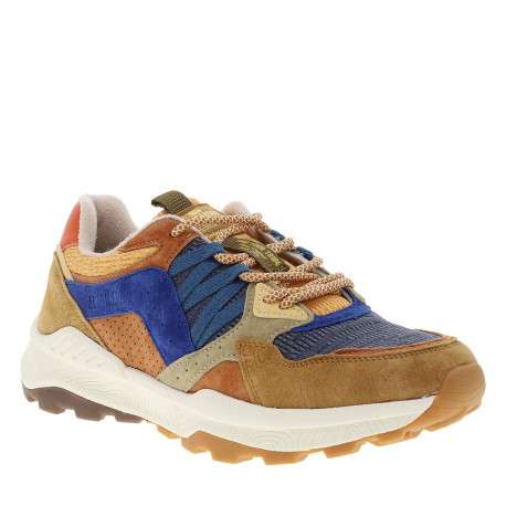 Baskets running orange et bleues avec un talon plat et des lacets ronds - Image 3