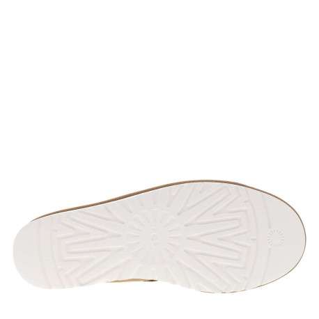 Sneakers naturelles en cuir avec un talon plat et des lacets blancs et marron - Image 5