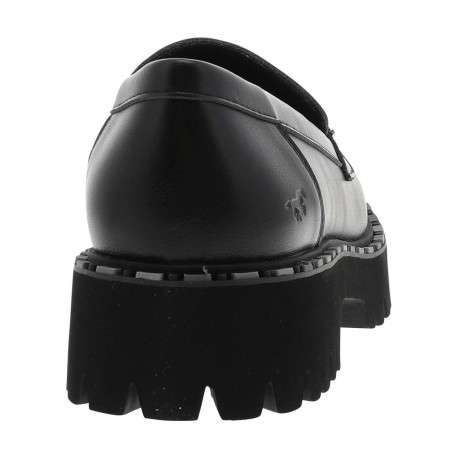 Mocassins noirs à talon décroché bas et à slip-on avec une semelle crantée - Image 6