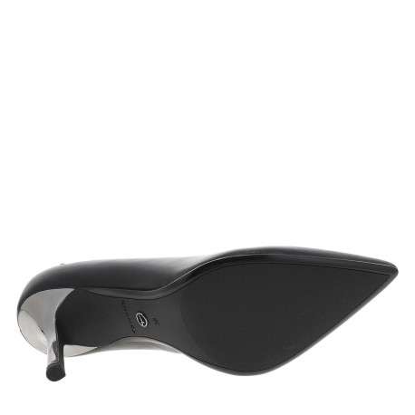 Escarpin noirs avec semelle à talon décroché haut et chaine de cheville - Image 5