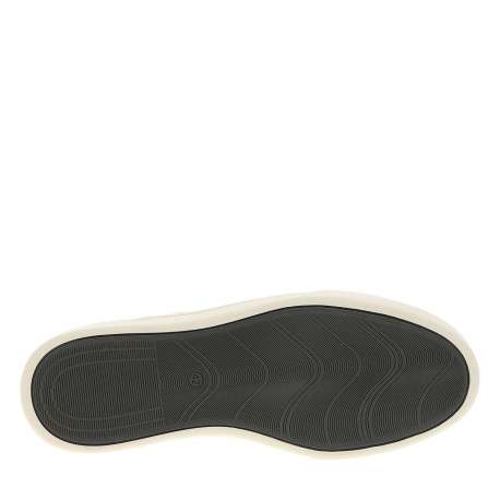 Tennis grises en cuir à talon plat avec des lacets et logo imprimé - Image 5
