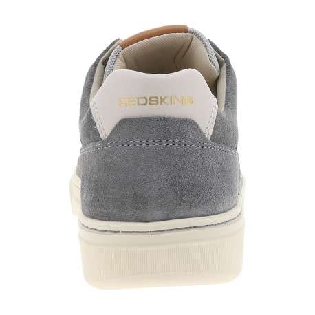 Tennis grises en cuir à talon plat avec des lacets et logo imprimé - Image 6