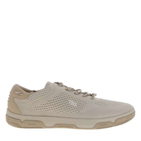 Sneakers beiges à semelle plate avec une fermeture à lacets ronds - Image 2