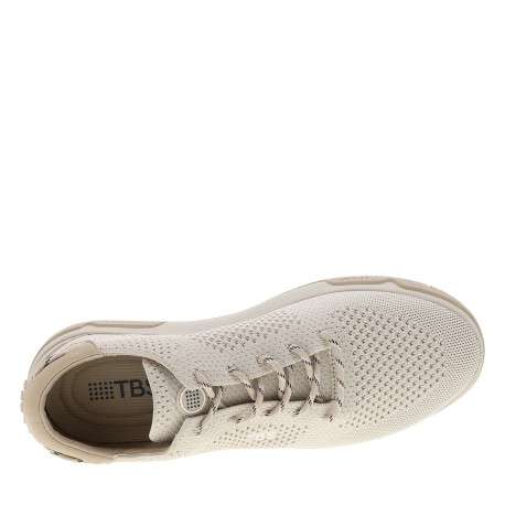 Sneakers beiges à semelle plate avec une fermeture à lacets ronds - Image 4