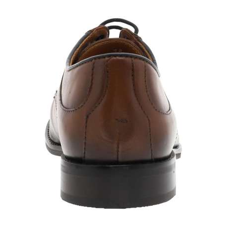 Richelieu en cuir cognac à semelle plate avec une fermeture à lacets - Image 6