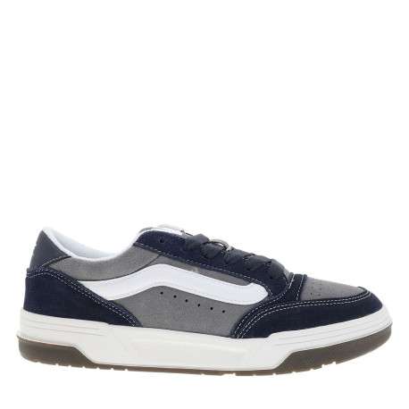 Baskets bleu marine en cuir avec un talon plat et des lacets - Image 2