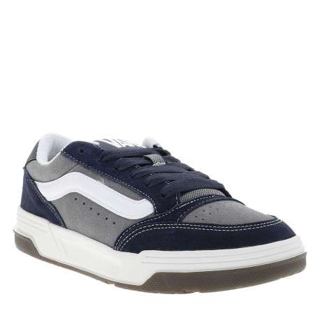 Baskets bleu marine en cuir avec un talon plat et des lacets - Image 3