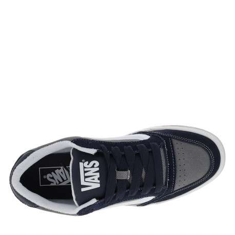 Baskets bleu marine en cuir avec un talon plat et des lacets - Image 4