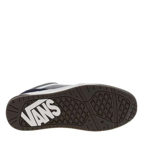 Baskets bleu marine en cuir avec un talon plat et des lacets - Image 5