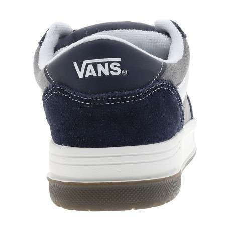 Baskets bleu marine en cuir avec un talon plat et des lacets - Image 6