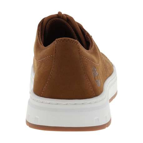 Tennis camel en cuir avec un talon plat et des lacets ronds tressés - Image 6