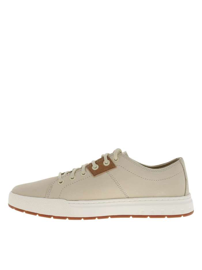 Tennis beiges en cuir avec...