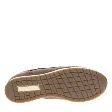 Sneakers en cuir marrons avec un zip sur le côté et des lacets plats - Image 5