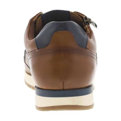 Sneakers en cuir marrons avec un zip sur le côté et des lacets plats - Image 6