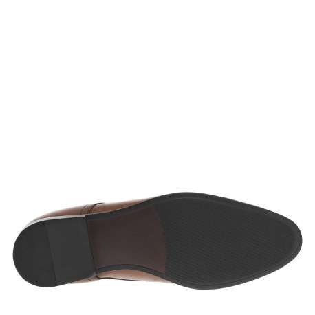 Derbies en cuir marrons à bout droit arrondi et à talon décroché bas - Image 5
