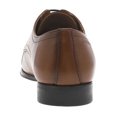 Derbies en cuir marrons à bout droit arrondi et à talon décroché bas - Image 6