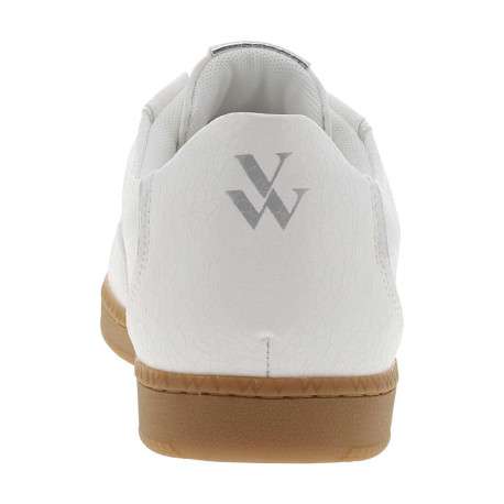 Tennis blanches à talon plat avec le logo de la marque cousu sur les côtés - Image 6