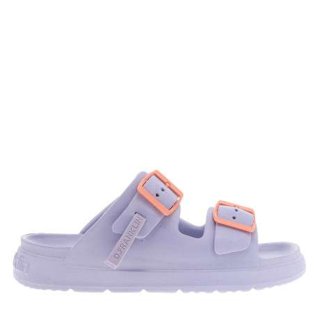Mules violettes à semelle plate avec une fermeture à boucle à ardillon - Image 2