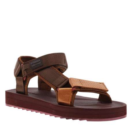 Nu-pieds bruns avec un talon plat et une bande auto-agrippante - Image 3