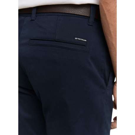 Pantalon Chino Soft en coton marine avec fermeture à glissière - Image 4